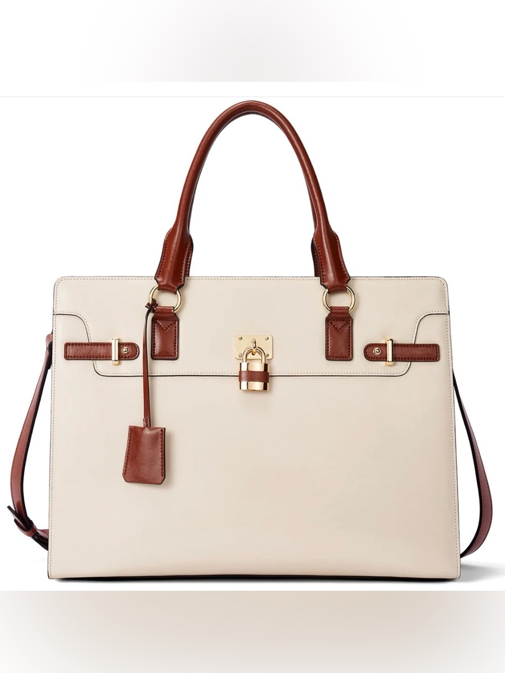 Bostanten- Machk Vintage Style Leather
Briefcase- Beige/Brown